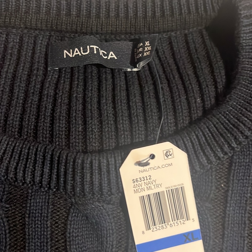 Nautica Men's Blue Cable Knit Sweater - Picture 3 of 7